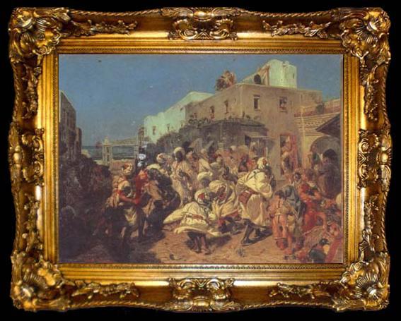 framed  Alfred Dehodencq Blacks Dancing in Tangiers (san26), ta009-2
